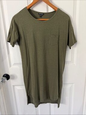 Express Womens Olive Green Short Sleeve Pocket Tee dress
